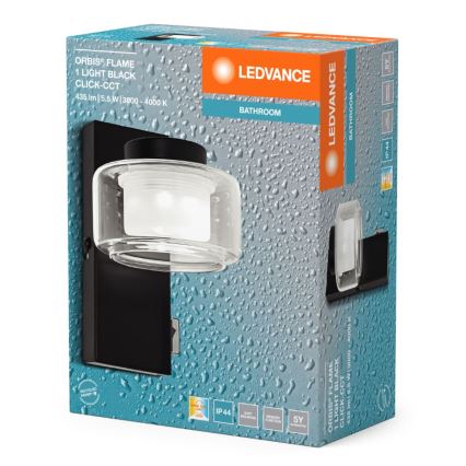 Ledvance - LED Seinavalgusti vannituppa ORBIS FLAME LED/5,5W/230V 3000/4000K IP44 must