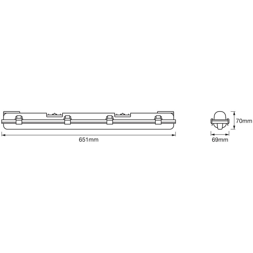 Ledvance - LED Tööstuslik luminofoorvalgusti DAMP T8 1xG13/7W/230V IP65
