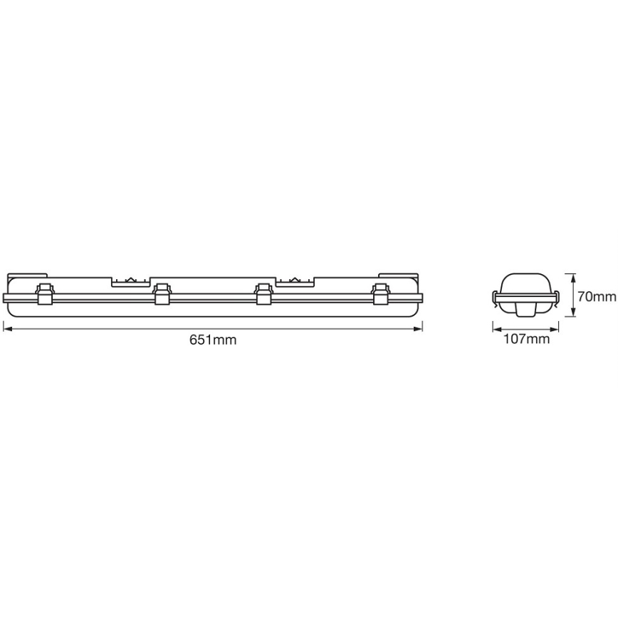 Ledvance - LED Tööstuslik luminofoorvalgusti DAMP T8 2xG13/7W/230V IP65