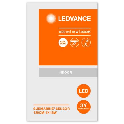 Ledvance - LED Tööstuslik valgusti anduriga SUBMARINE 1xG13/16W/230V IP65