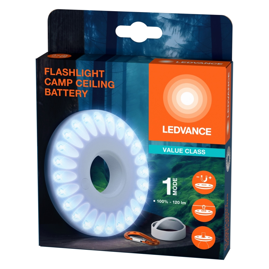 Ledvance - LED Valgusti FLASHLIGHT CAMP LED/1,2W/3xAAA