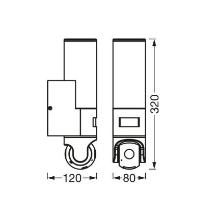 Ledvance - LED Seinavalgusti koos anduri ja a kaameraga SMART+ LED/16W/230V Wi-Fi IP44