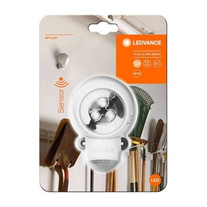 Ledvance -LED Väli navigatsioonivalgusti anduriga SPYLUX LED/0,3W/3xAA IP43