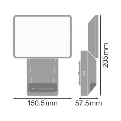 Ledvance - LED Väli seinaprožektor anduriga FLOOD LED/15W/230V IP55