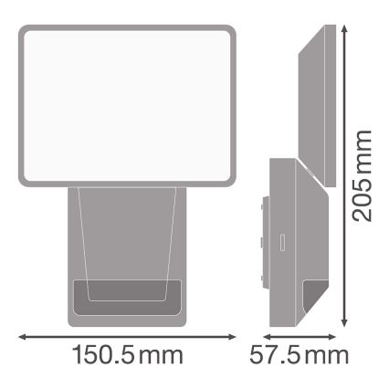 Ledvance - LED Väli seinaprožektor anduriga FLOOD LED/15W/230V IP55