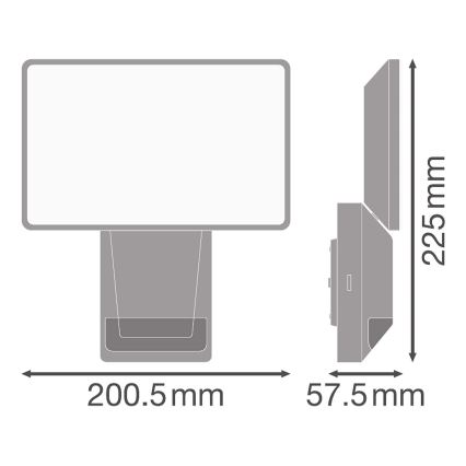 Ledvance - LED Väli seinaprožektor anduriga FLOOD LED/27W/230V IP55