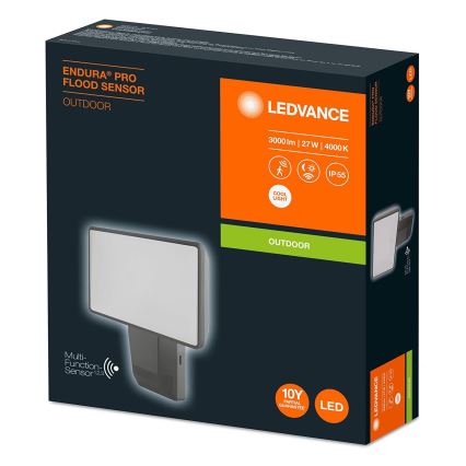 Ledvance - LED Väli seinaprožektor anduriga  FLOOD LED/27W/230V IP55