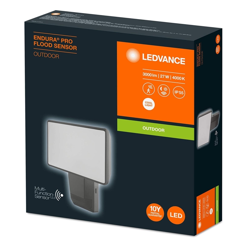 Ledvance - LED Väli seinaprožektor anduriga  FLOOD LED/27W/230V IP55