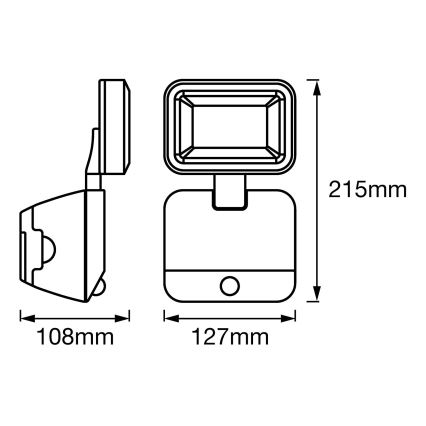 Ledvance - LED Väli seinaprožektor anduriga SPOTLIGHT LED/4W/4xD IP54