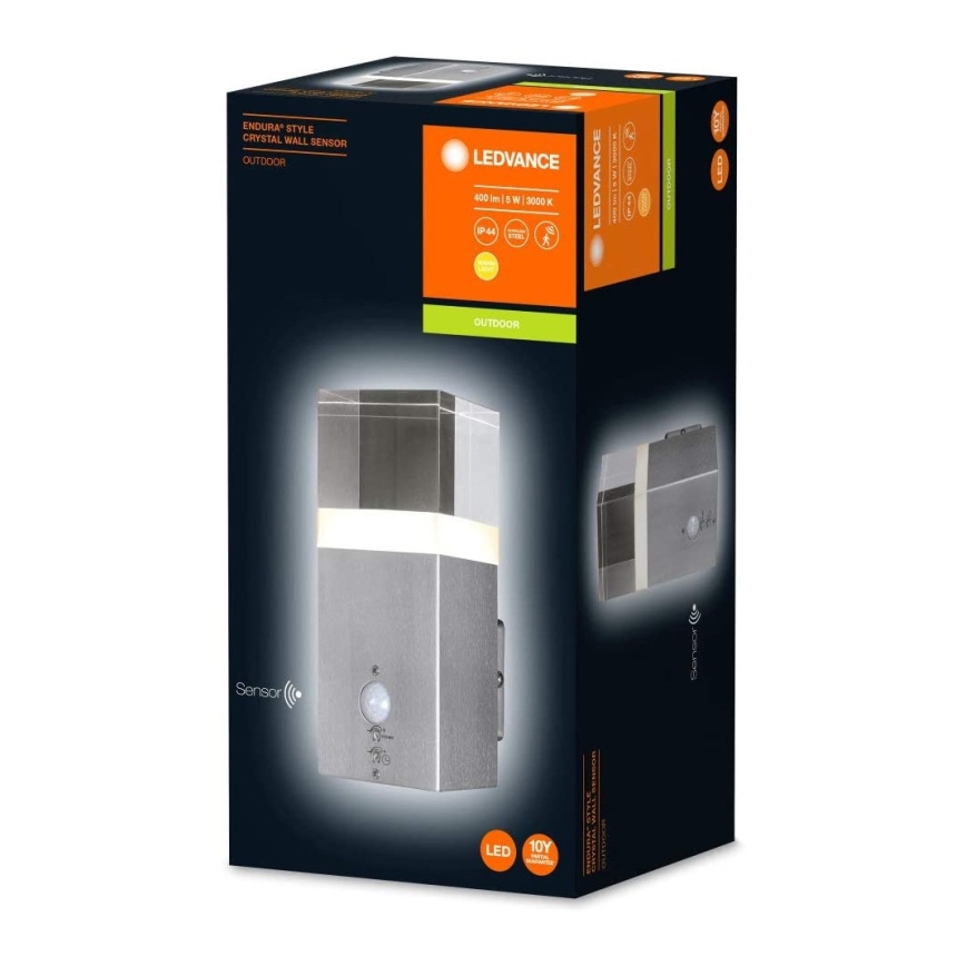 Ledvance - LED Väli seinavalgusti anduriga CRYSTAL 1xLED/5W/230V IP44