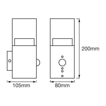 Ledvance - LED Väli seinavalgusti anduriga CRYSTAL 1xLED/5W/230V IP44