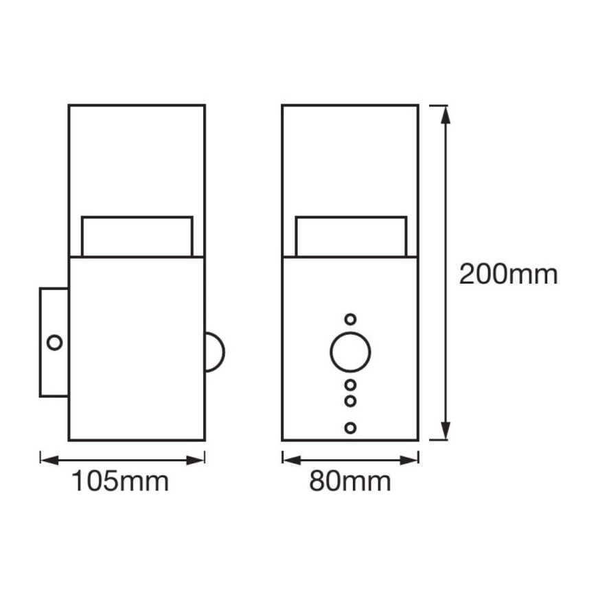 Ledvance - LED Väli seinavalgusti anduriga CRYSTAL 1xLED/5W/230V IP44