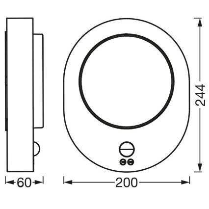 Ledvance - LED Väli seinavalgusti anduriga DISC LED/8W/230V IP44