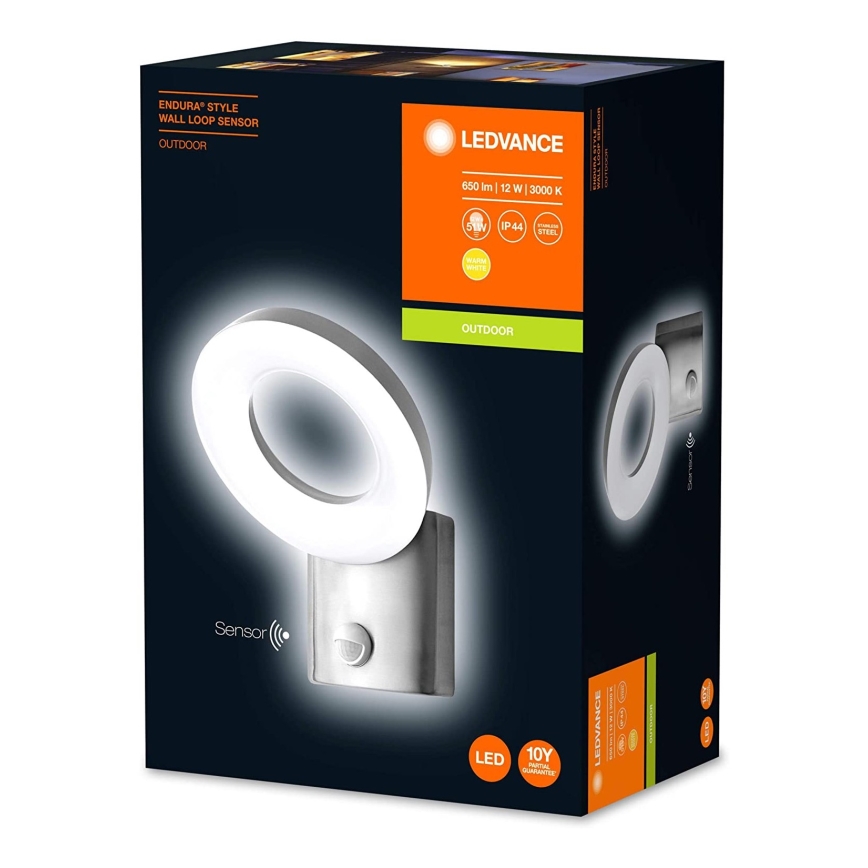 Ledvance - LED Väli seinavalgusti anduriga LOOP 1xLED/12W/230V IP44