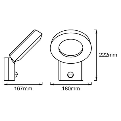 Ledvance - LED Väli seinavalgusti anduriga LOOP 1xLED/12W/230V IP44