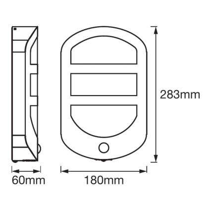 Ledvance - LED Väli seinavalgusti anduriga PLATE LED/12,5W/230V IP44