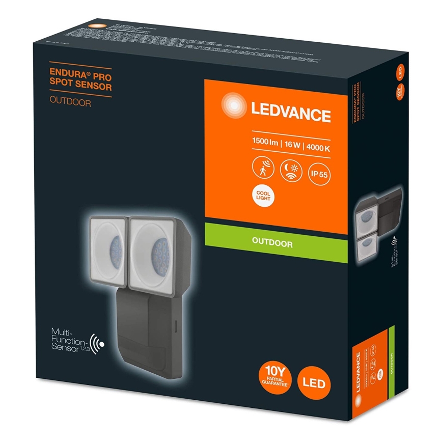 Ledvance - LED Väli seinavalgusti anduriga SPOT 2xLED/8W/230V IP55