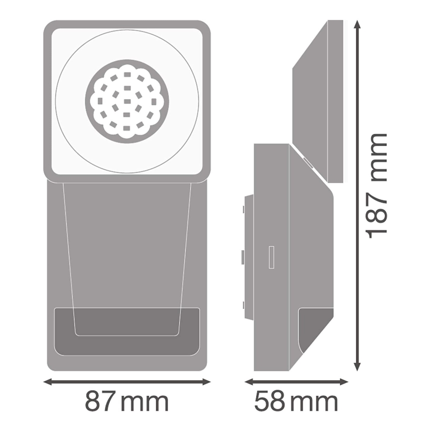 Ledvance -LED Väli seinavalgusti anduriga  SPOT LED/8W/230V IP55 must