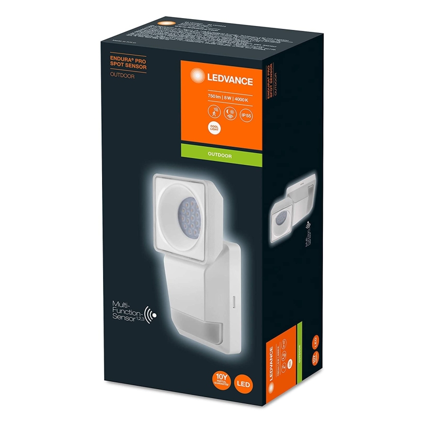 Ledvance - LED Väli seinavalgusti anduriga SPOT LED/8W/230V IP55 valge