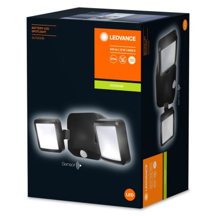 Ledvance - LED Väli seinavalgusti koos anduriga BATTERY 2xLED/10W/4xD IP54