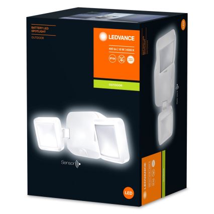 Ledvance - LED Väli seinavalgusti koos anduriga BATTERY 2xLED/10W/4xD IP54