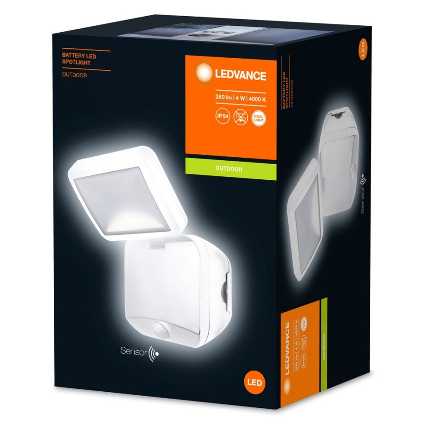 Ledvance - LED Väli seinavalgusti koos anduriga BATTERY LED/4W/4xD IP54