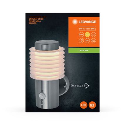 Ledvance - LED Väli seinavalgusti koos anduriga ENDURA RONDO LED/9,5W/230V IP44 kroom