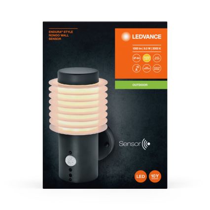 Ledvance - LED Väli seinavalgusti koos anduriga ENDURA RONDO LED/9,5W/230V IP44 antratsiit