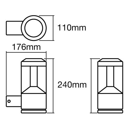 Ledvance - LED Väli seinavalgusti LANTERN 1xLED/12W/230V IP44