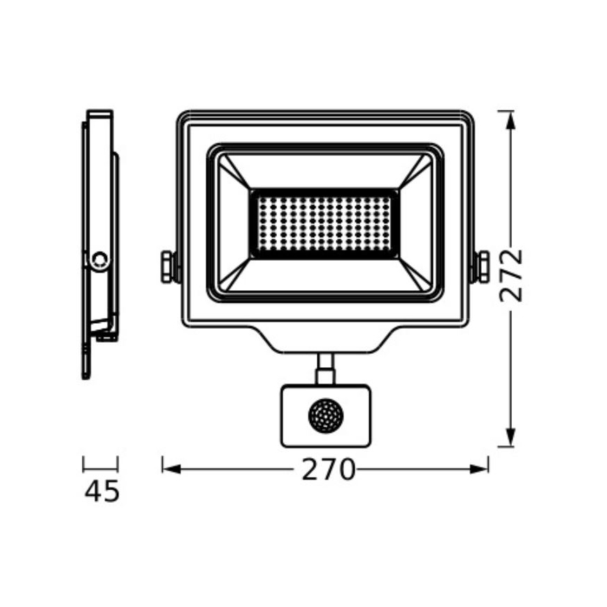 Ledvance - LED Väli seinaprožektor koos anduriga FLOODLIGHT ESSENTIAL LED/100W/230V IP65