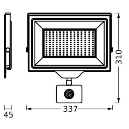 Ledvance - LED Väli seinaprožektor koos anduriga FLOODLIGHT ESSENTIAL LED/150W/230V IP65