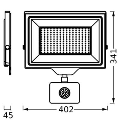 Ledvance - LED Väli seinaprožektor koos anduriga FLOODLIGHT ESSENTIAL LED/200W/230V IP65