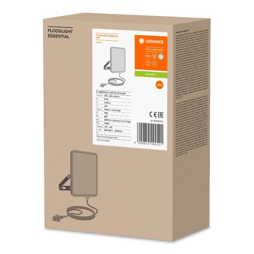 Ledvance - LED Väli seinaprožektor FLOODLIGHT ESSENTIAL LED/30W/230V 4000K IP65