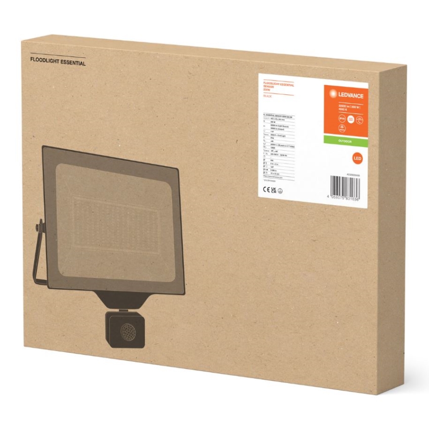 Ledvance - LED välisseinale paigaldatav reflektor anduriga FLOODLIGHT ESSENTIAL LED/200W/230V IP44
