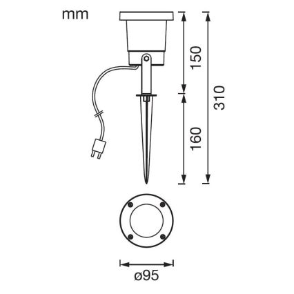 Ledvance - LED Välivalgusti ENDURA HYBRID NAUT SPIKE LED/2W/12V IP44