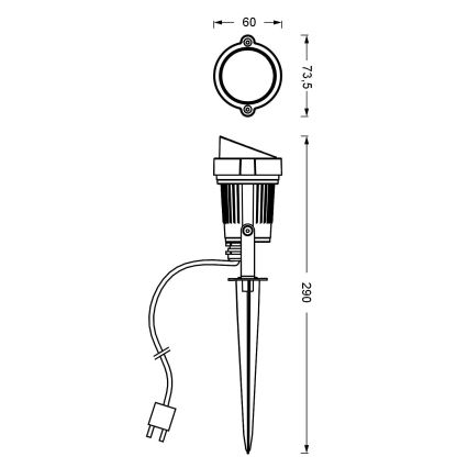 Ledvance - LED Välivalgusti ENDURA HYBRID SPOT SPIKE LED/1W/12V IP44