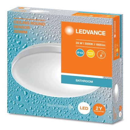 Ledvance - LED vannitoa laevalgusti hämarussensoriga CEILING ROUND LED/24W/230V IP44