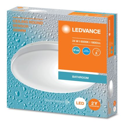 Ledvance - LED vannitoa ümmargune laevalgusti hämaruseanduriga CEILING ROUND LED/24W/230V IP44
