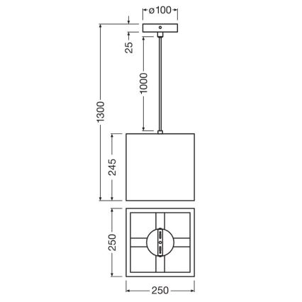 Ledvance - Lühter DECOR CARDBOARD 1xE27/15W/230V 25x25 cm