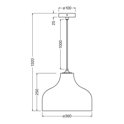 Ledvance - Lühter DECOR CARDBOARD 1xE27/15W/230V d. 36 cm