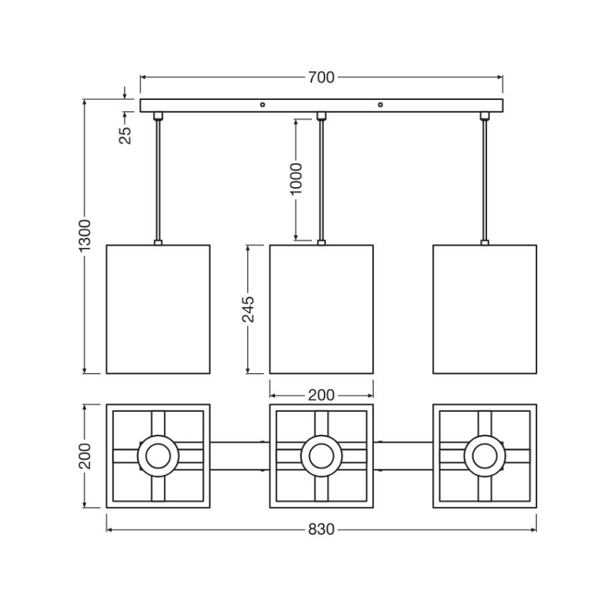 Ledvance - Lühter DECOR CARDBOARD 3xE27/15W/230V