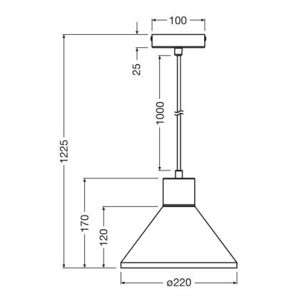 Ledvance - Lühter DECOR CONCRETE 1xE27/15W/230V d. 22 cm betoon hall