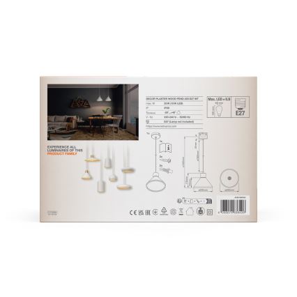 Ledvance - Lühter DECOR PLASTER 1xE27/25W/230V d. 22 cm kips valge