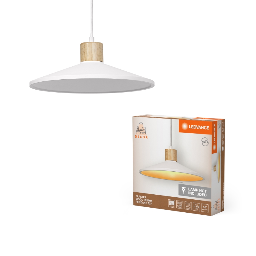 Ledvance - Lühter DECOR PLASTER 1xE27/25W/230V d. 32 cm kips valge
