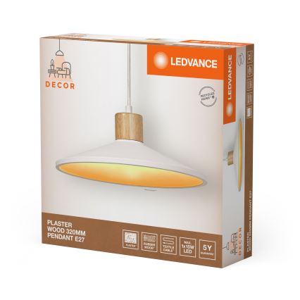 Ledvance - Lühter DECOR PLASTER 1xE27/25W/230V d. 32 cm kips valge