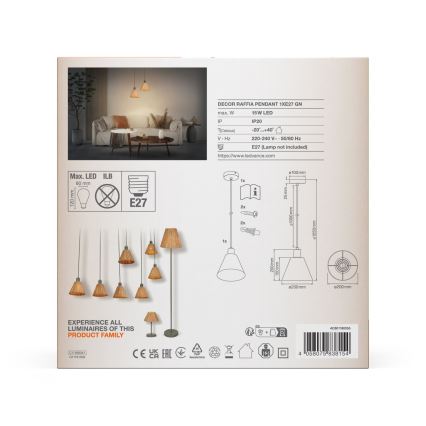 Ledvance - Lühter DECOR RAFFIA 1xE27/15W/230V