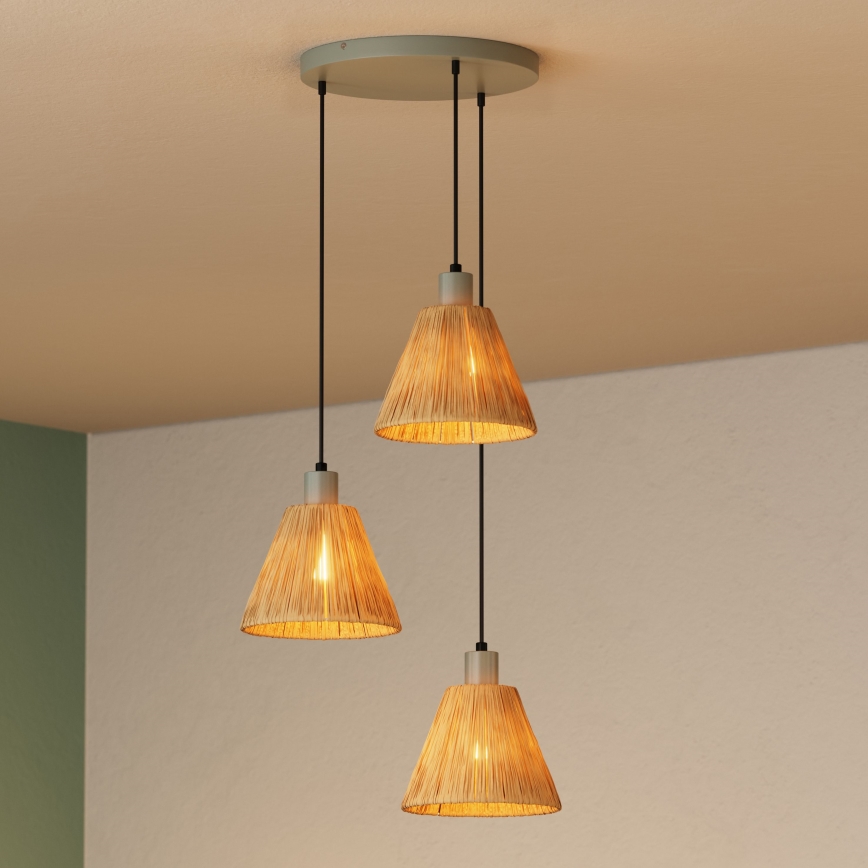 Ledvance - Lühter DECOR RAFFIA 3xE27/15W/230V Palmi niin
