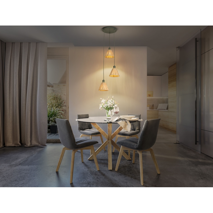 Ledvance - Lühter DECOR RAFFIA 3xE27/15W/230V Palmi niin