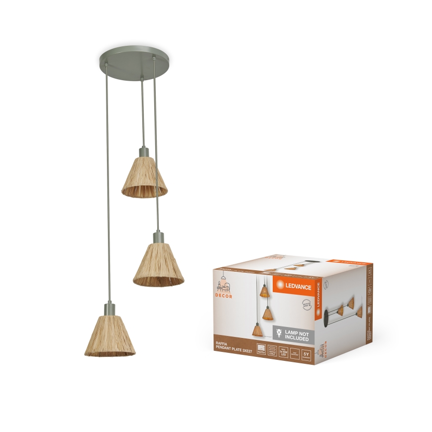 Ledvance - Lühter DECOR RAFFIA 3xE27/15W/230V Palmi niin