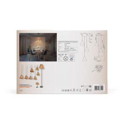 Ledvance - Lühter DECOR RAFFIA 3xE27/15W/230V Palmi niin